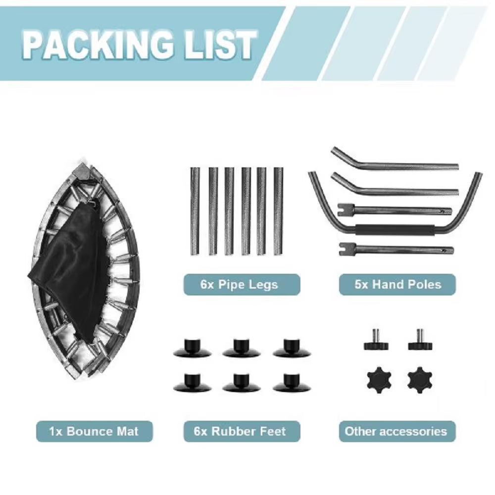 Folding Trampolines Fitness Indoor Exercise Workout Rebounder Sport Trampoline Handle Trampoline for Adults Jumping Training