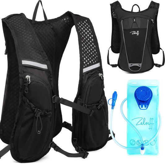 Hydration Backpack with 2L Bladder, Lightweight Running Vest for Cycling, Biking - Men and Women