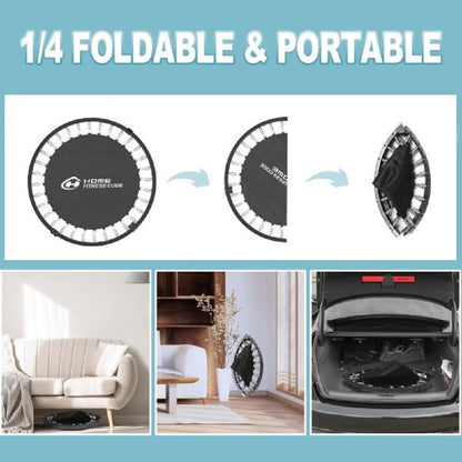 Folding Trampolines Fitness Indoor Exercise Workout Rebounder Sport Trampoline Handle Trampoline for Adults Jumping Training