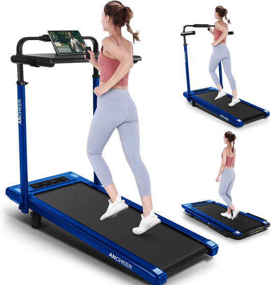 Treadmill with Desk Workstation& Adjustable Height, 8 in 1 Folding Treadmill with 8% Incline,2.5Hp Walking Pad for Home, 300Lbs Weight Capacity/Ultra-Quiet/3 Type Control/Installation-Free