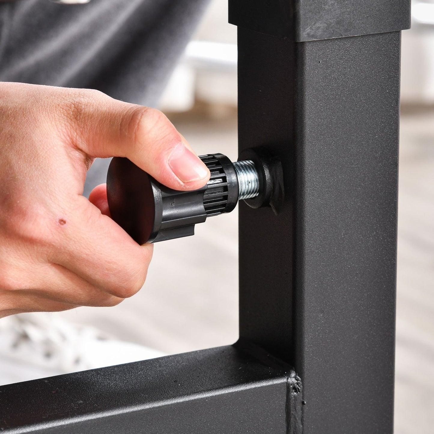 Weight Bench, 6 in 1 Adjustable Bench Press W/ Leg Extension, Barbell Rack